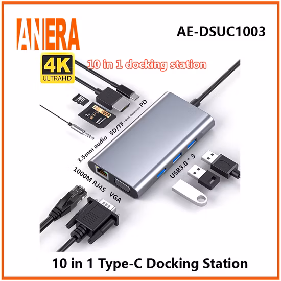 工場出荷時の価格 2023 10in1 Pd 耐摩耗性タイプ C 3.1 から 4K HD アダプターハブ MacBook PRO タイプ C ドッキングステーション用