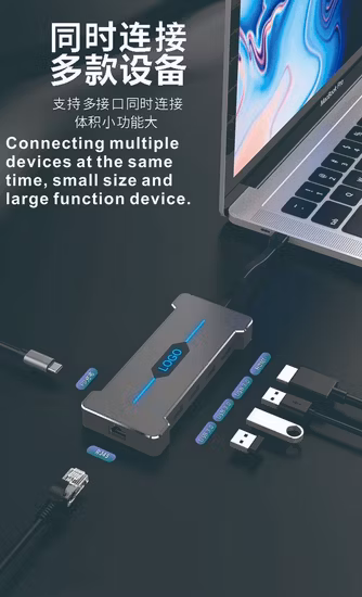 7 in 2 USB C ハブ 3.0 アダプタ USB Type C ハブ 2 ポート 3.0 ハブと SD TF カードリーダー付き MacBook 用